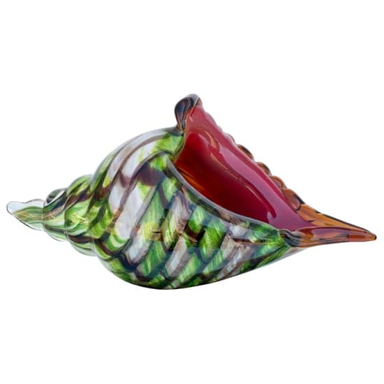 Bogota Glass Shell Ornament In Green And Red_2