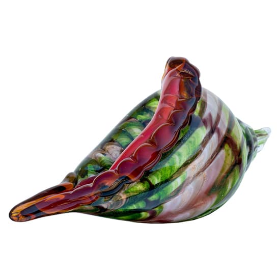 Bogota Glass Shell Ornament In Green And Red_4