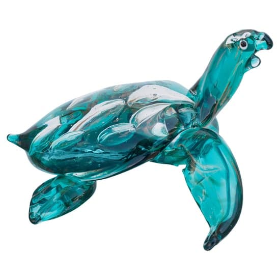 Bogota Glass Turquoise Turtle Ornament In Blue_2