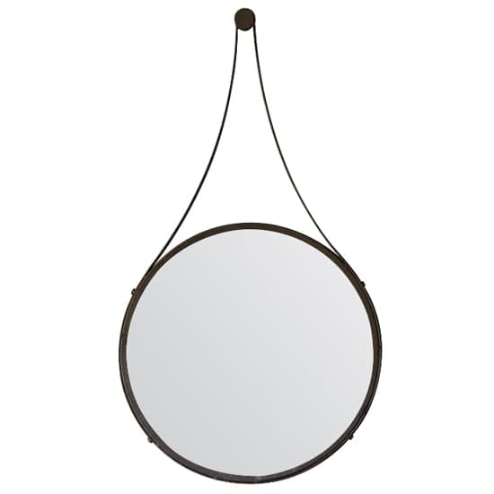 Bogota Large Round Wall Mirror With Aged Bronze Iron Frame_1