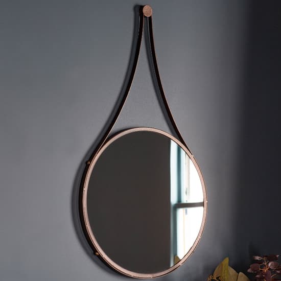 Bogota Small Round Wall Mirror With Aged Bronze Iron Frame Furniture