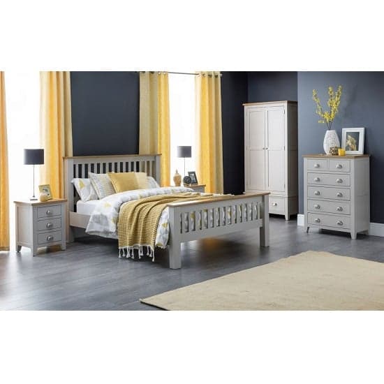 Raisie Wooden Chest Of Drawers Wide In Grey With 6 Drawers_4