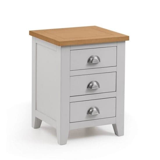 Raisie Wooden Bedside Cabinet In Grey With 3 Drawers_1