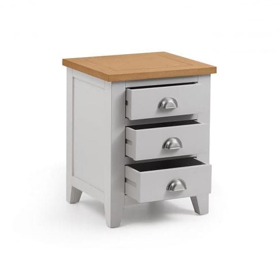 Raisie Wooden Bedside Cabinet In Grey With 3 Drawers_2