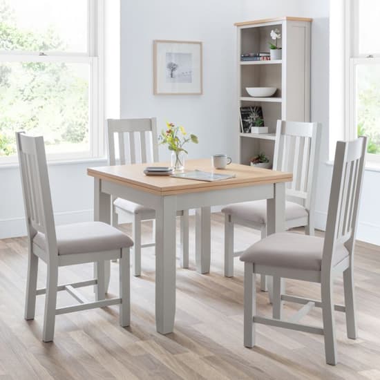 Raisie Extending Wooden Dining Table In Elephant Grey_5