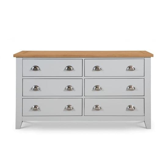 Raisie Wooden Chest Of Drawers Wide In Grey With 6 Drawers_2