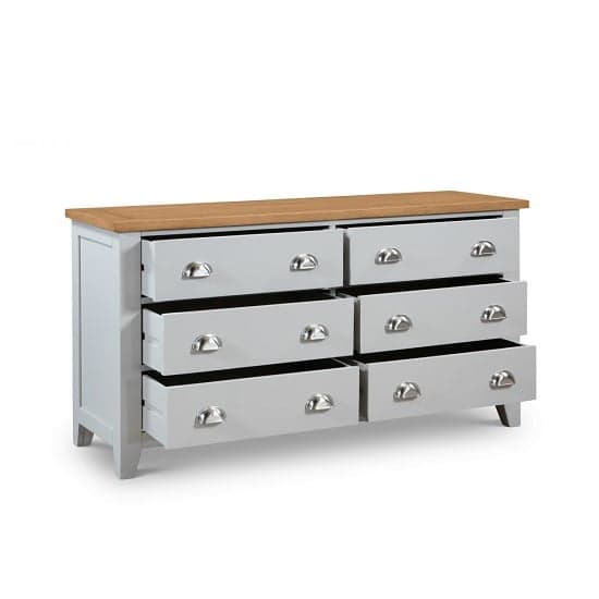 Raisie Wooden Chest Of Drawers Wide In Grey With 6 Drawers_3