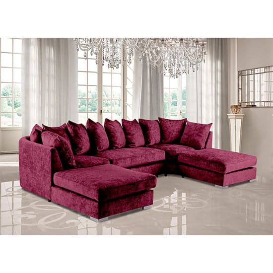 Boise Chenille Fabric Footstool In Aubergine_2