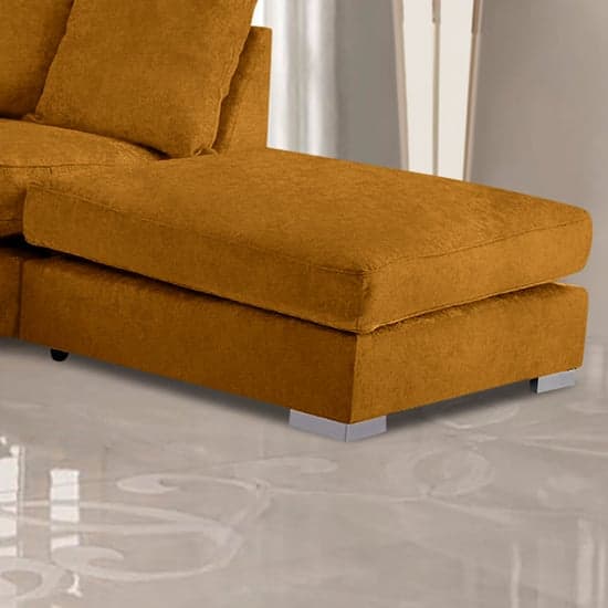 Boise Malta Plush Velour Fabric Footstool In Gold_1