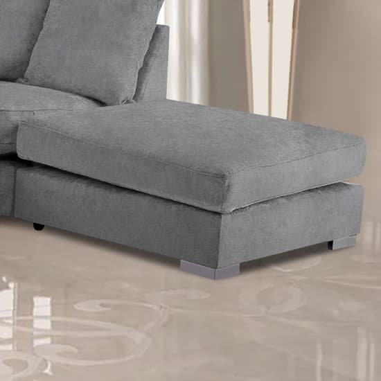 Boise Malta Plush Velour Fabric Footstool In Grey_1