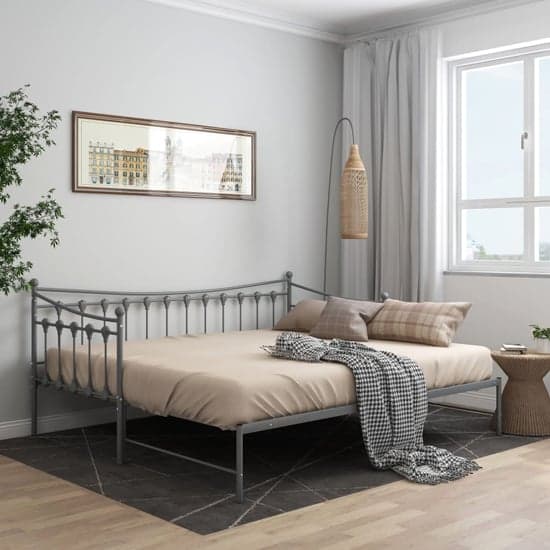 Bolesia Pull-Out Metal Frame Single Sofa Bed In Grey_1