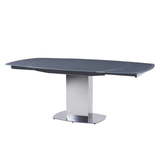 Oakmere Rotating Extending Glass Dining Table In Grey_1