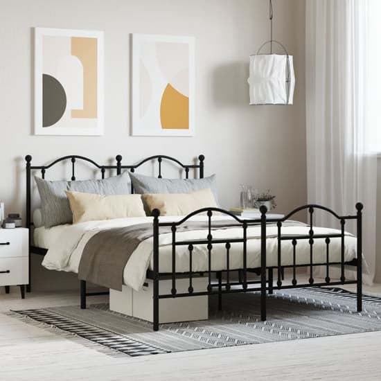 Bolivia Metal Double Bed In Black_1