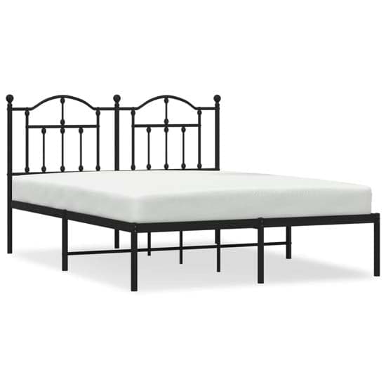 Bolivia Metal Double Bed With Headboard In Black_2