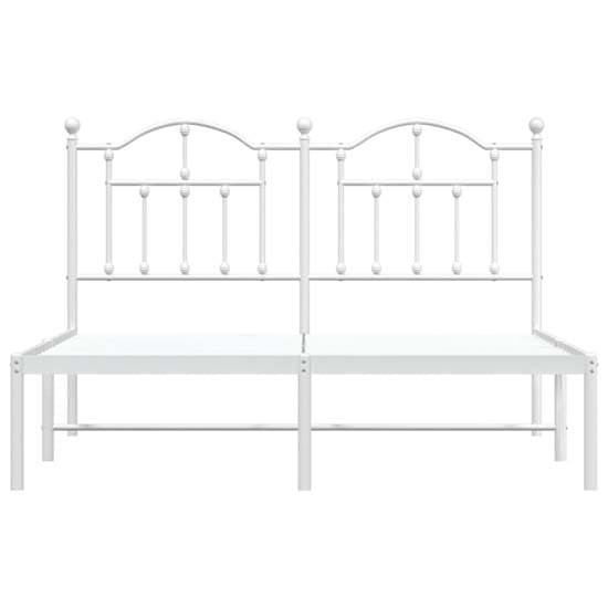 Bolivia Metal Double Bed With Headboard In White_4