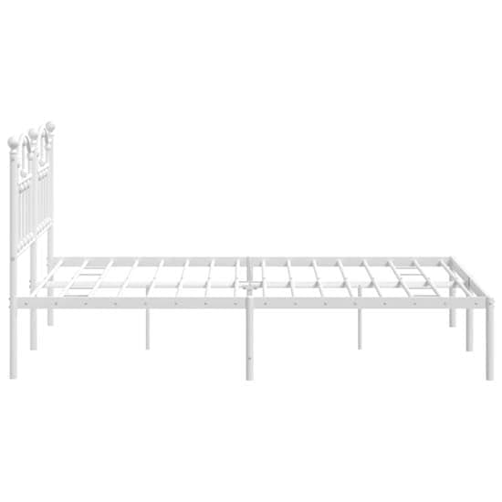 Bolivia Metal Double Bed With Headboard In White_5