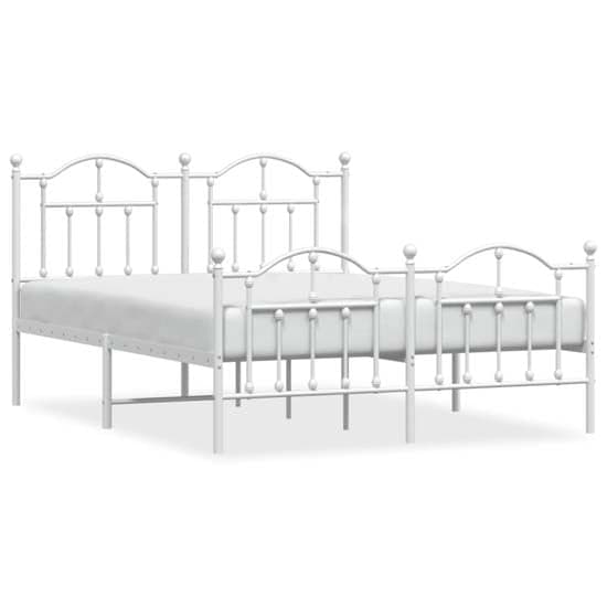 Bolivia Metal Double Bed In White_2