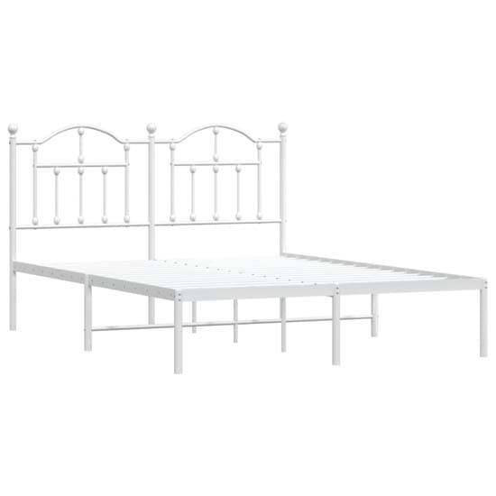 Bolivia Metal King Size Bed With Headboard In White_3