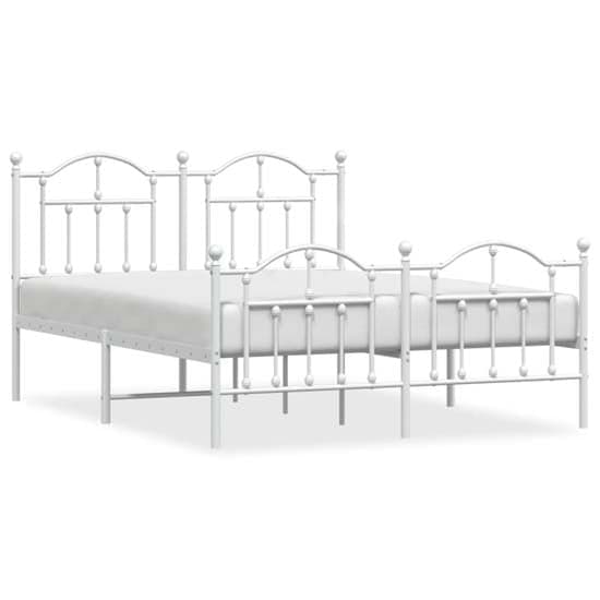 Bolivia Metal King Size Bed In White_2