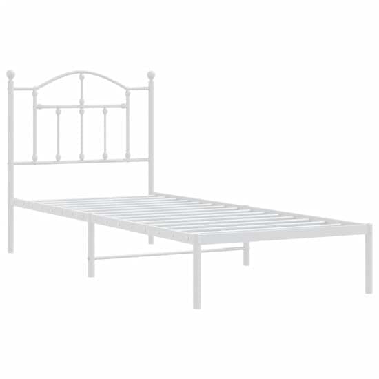 Bolivia Metal Single Bed With Headboard In White_3