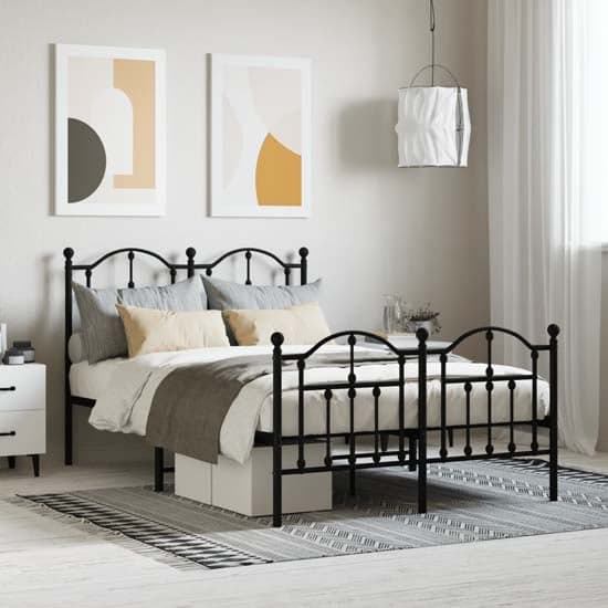 Bolivia Metal Small Double Bed In Black_1