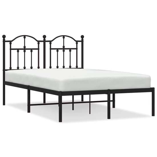 Bolivia Metal Small Double Bed With Headboard In Black_2