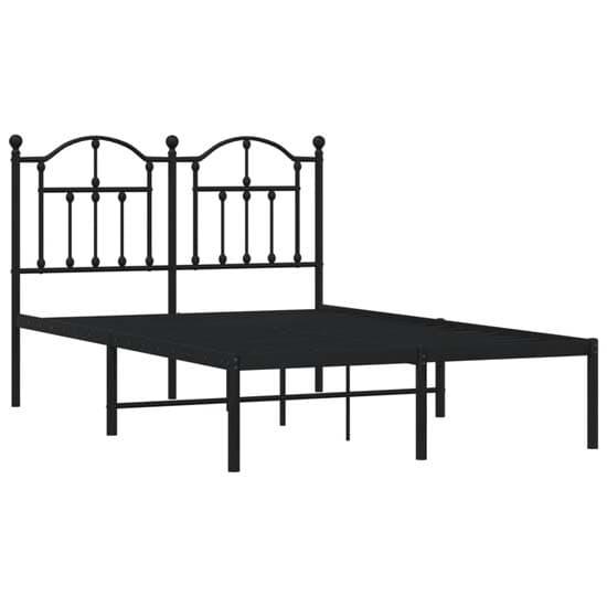 Bolivia Metal Small Double Bed With Headboard In Black_3