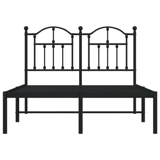 Bolivia Metal Small Double Bed With Headboard In Black_4