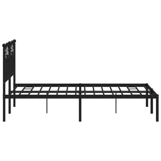 Bolivia Metal Small Double Bed With Headboard In Black_5