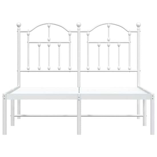 Bolivia Metal Small Double Bed With Headboard In White_4