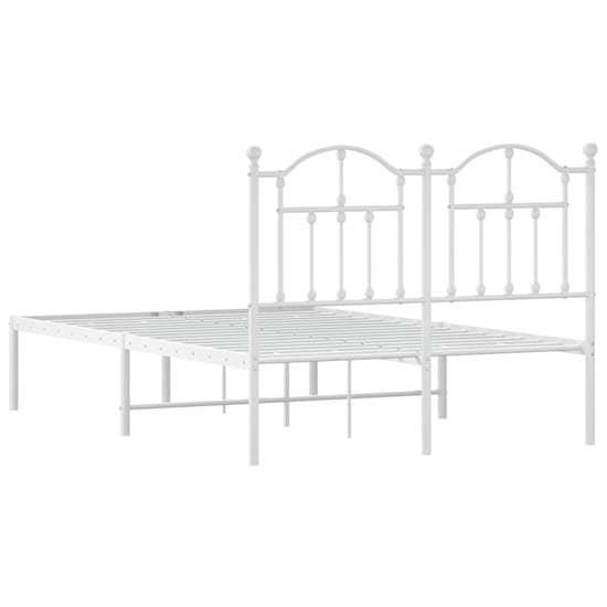 Bolivia Metal Small Double Bed With Headboard In White_6
