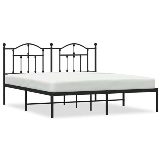 Bolivia Metal Super King Size Bed With Headboard In Black_2