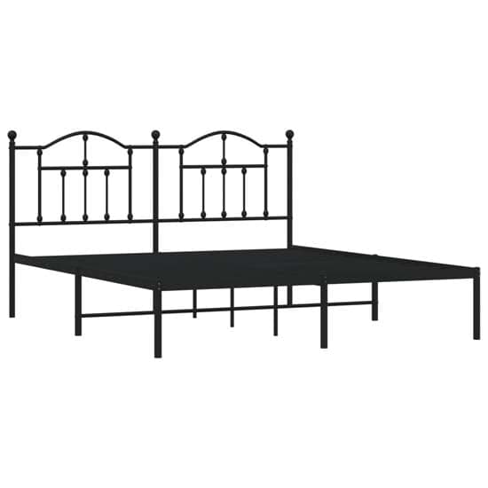 Bolivia Metal Super King Size Bed With Headboard In Black_3