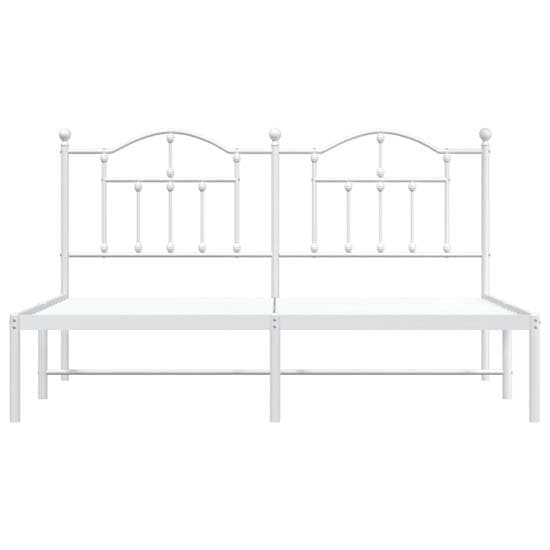 Bolivia Metal Super King Size Bed With Headboard In White_4