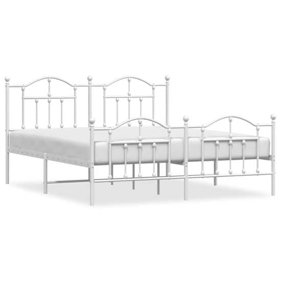 Bolivia Metal Super King Size Bed In White_2