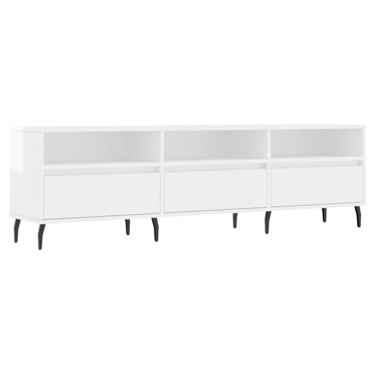 Bonn High Gloss TV Stand With 3 Drawers In White_2