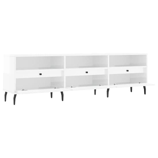 Bonn High Gloss TV Stand With 3 Drawers In White_4