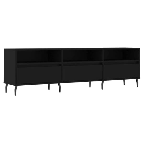Bonn Wooden TV Stand With 3 Drawers In Black_2