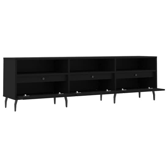 Bonn Wooden TV Stand With 3 Drawers In Black_4
