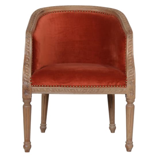 Borah Velvet Accent Chair In Rust And Natural_2