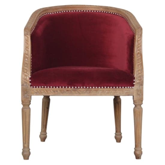 Borah Velvet Accent Chair In Wine Red And Natural_2