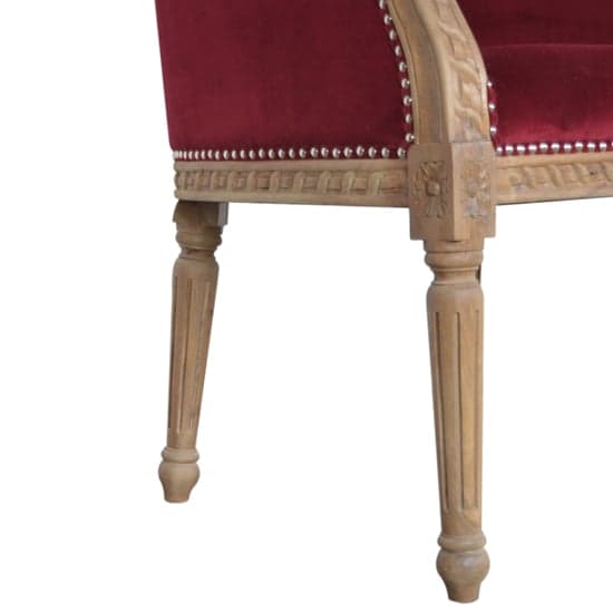 Borah Velvet Accent Chair In Wine Red And Natural_3