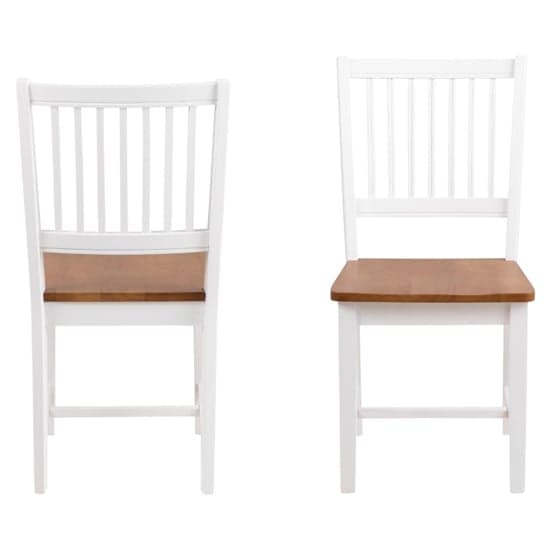 Boral Oak And White Wooden Dining Chairs In Pair_2