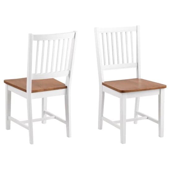 Boral Oak And White Wooden Dining Chairs In Pair_1