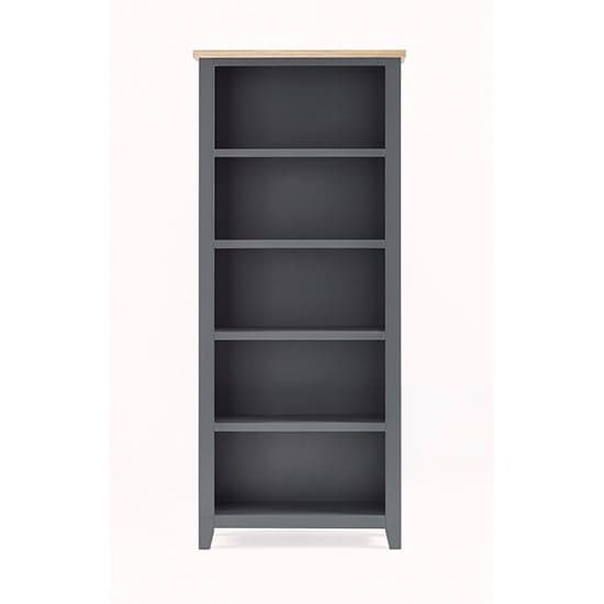 Baqia Tall Wooden Bookcase With 4 Shelves In Dark Grey_2