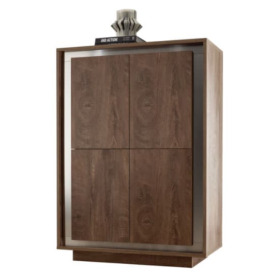 Borden Wooden Highboard In Cognac Oak Furniture in Fashion