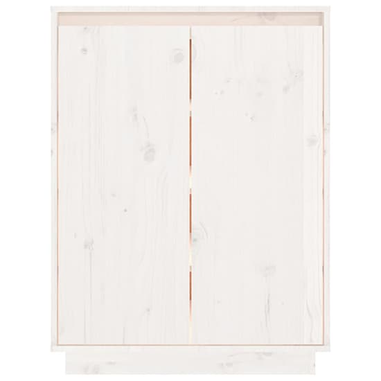 Boris Pinewood Shoe Storage Cabinet With 2 Doors In White_4