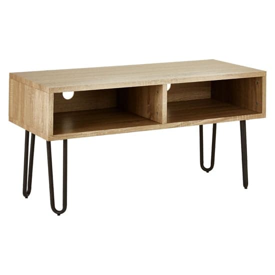 Boroh Wooden TV Stand With Black Metal Legs In Natural_1