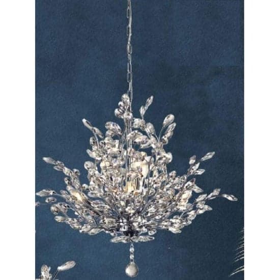 Bouquet Wall Hung 7 Pendant Light In Chrome With Crystal Glass_1