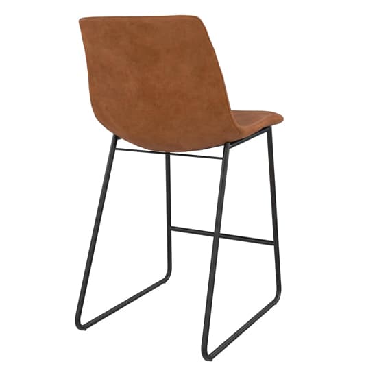 Bowdon Leather Counter Bar Chair With Black Frame In Caramel_5